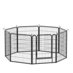 8 Panels Heavy Duty Metal Playpen with door,31.7"H Dog Fence Pet Exercise Pen for Outdoor, Indoor