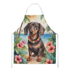 Dachshund Luau Apron Cooking Kitchen Server Baking Crafts Gardening for Adult Women Men, Unisex, Large, Multicolor