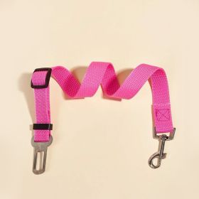 Adjustable Pet Safety Belt Leash; Dog Car Seat Belt For Dogs & Cats Outdoor Travelling (Color: Pink, size: 72)