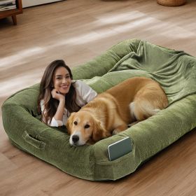 Extra Large Dog Bed, Human Dog Bed for Adult Instead of Foldable Air Mattress, 72"x48"x10" Washable Floor Beds Large Sized Dog Gifts with Handle (Style: 1 Pack)